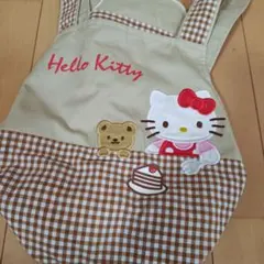 ハローキティ エプロン ベージュ チェック