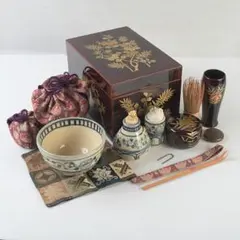 仙水正之作 桑 茶箱 茶碗など10点セット 仕覆茶巾付 送料込み260729