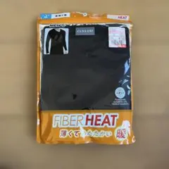 CLOSSHI FIBER HEAT メンズ 長袖V首 ブラック M