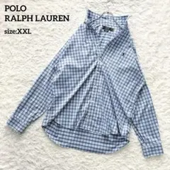 大きいサイズXXL✨ポロラルフローレン 長袖シャツ 現行 ブルーチェック