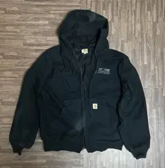 Carhartt US ブラックアクティブジャケット 企業ロゴ付き 1990年代