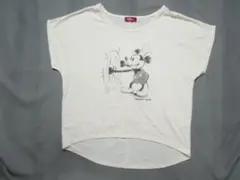 蒸気船ウィリー ミッキーマウス 前後差半袖Tシャツ ホワイト LLサイズ