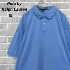 【ポロバイラルフローレン】半袖ポロシャツ ブルー US古着⑧