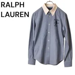 RALPH LAUREN 長袖シャツ テニス刺繍 ブルーのサムネイル