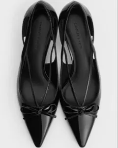 来週までお値下げ【美品】CHARLES&KEITH パンプスリボン　ピンヒール