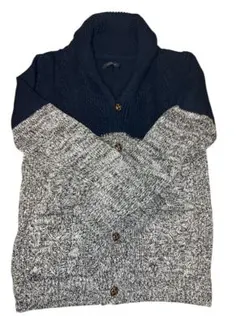 【RAGEBLUEレイジブルー】カーディガン ネイビーグレーくるみボタンＬ