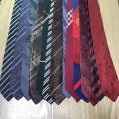 【リュース品】【スリムタイプ】ネクタイ 12本セット 多色デザイン