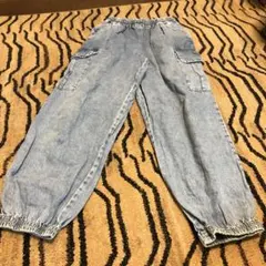 GU デニムワイドジョガーパンツ キッズ　L 150-160