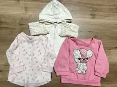 女の子　長袖　カットソー　パーカー　トレーナー　80cm まとめ　３点　セット