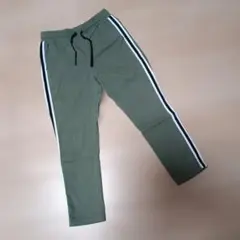 オリーブグリーン サイドストライプ ロングパンツ 130