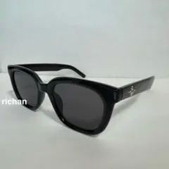 サングラス　シルバーパーツ　おしゃれ黒縁　メガネ　伊達メガネ