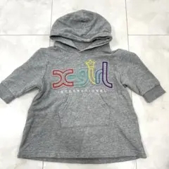 【専用】x-girl フード付きスウェットワンピース　サイズ90 グレー
