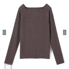 美品 GRL リブ編み スクエアネック ニット