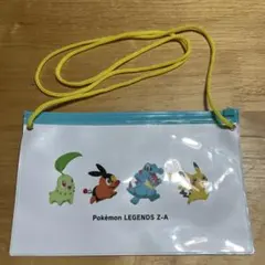 ポケモンレジェンズZAビニールポーチ ピカチュウ チコリータ　ポカブ　ワニノコ