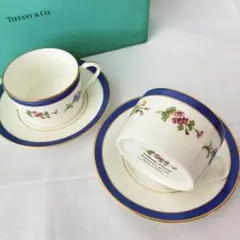未使用品【Tiffany＆Co】フローラル カップ＆ソーサー 2客セット 日本製