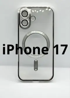 iPhone17 ケース シルバー クリア レンズ保護 マグセーフ 新品1187