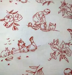 激レア USAコットン 子ども柄 白地×赤 マーカスブラザーズ