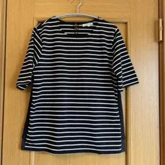 Petit Honfleur プチオンフルール　ボ－ダ－半袖Tシャツ【L】