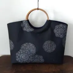 877 おでかけバック 大島紬 正絹 着物リメイク 大島紬