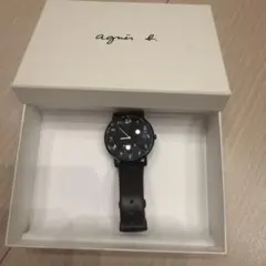 agnes b. アニエスベー 腕時計 黒文字盤 ブラック