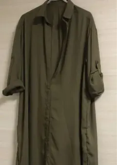 nano.universe オリーブ色 ロングシャツワンピース サイズF