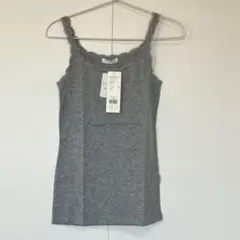 キャミソール　タンクトップ　M ノースリーブ　レースデザイン