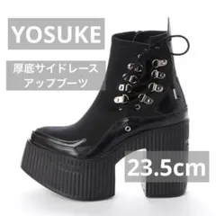 YOSUKE ヨースケ 厚底サイドレースアップブーツ ブラック 23.5cm