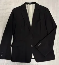 【送料無料】洋服の青山 レディーススーツ上下 ブラック 2ボタンジャケット