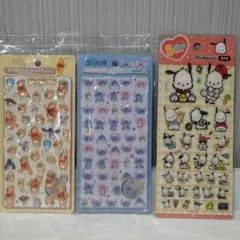 ボンボンドロップシール　プーさん　スティッチ　5サイズステッカー　ポチャッコ