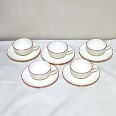 T*o様 値下げ❣️ ボーンチャイナ カップ・ソーサーセット 5客　ピンクライン
