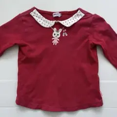 ミキハウス うさこ ウサギ 赤 長袖Tシャツ 90