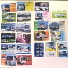 鉄道プリペイドカードセット(使用済み)　電車のサムネイル