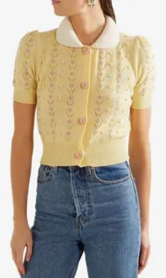 ミュウミュウ　花柄　半袖カーディガン