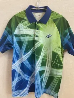 【美品】Nittaku ポロシャツ 青緑　卓球ユニフォーム　メンズ　Lサイズ