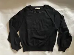 anySiS ビジュー付きニット ブラック