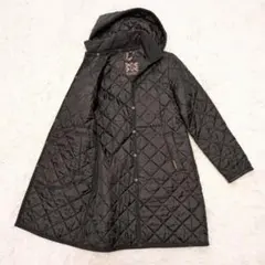 【美品】現行 ラベンハム 2WAY キルティングコート フード着脱 黒