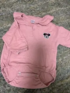 ミニーマウスロンパース 80cm ピンク　記名跡あり