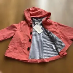 コーラルピンク フード付きジャケット 90cm