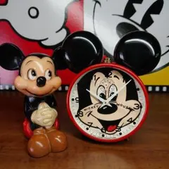 Disney Land【ミッキーマウス】ヴィンテージ目覚まし時計 & フィギュア