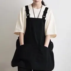 防水エプロン ブラック 男女兼用 撥水 防汚 黒 ワークエプロン カフェのサムネイル