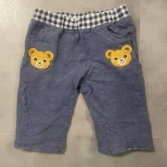 MIKI HOUSE クマ刺繍 七分丈パンツ