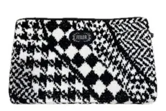 FEILER チェック柄ポーチ、財布　ブラック・ホワイト