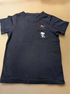 GU スヌーピー ポケットTシャツ ブラック 120のサムネイル