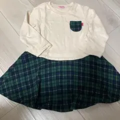 ミキハウス　ホットビスケッツ　切替ワンピース　100