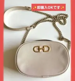 H&M ベージュ レザー ショルダーバッグ