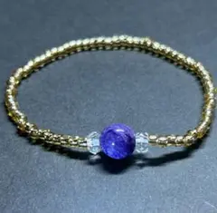 BB25 天然石 パワーストーン 1粒 チャロアイト シードビーズ ブレスレット