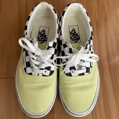 VANS チェック柄 スニーカー イエロー
