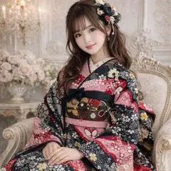 【最終お値引き】逸品　未使用　総絞り　振袖　金駒刺繍 美品 総絞り 手絞り 本絞り 金駒刺繍 逸品 振袖 フルセット 振り袖