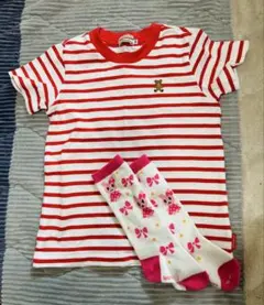 ミキハウス 100cm ティシャツ　ホットビスケッツ靴下13〜15