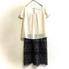 エーアール アザレアローズ ワンピース(S)異素材 レース フレンチスリーブのサムネイル